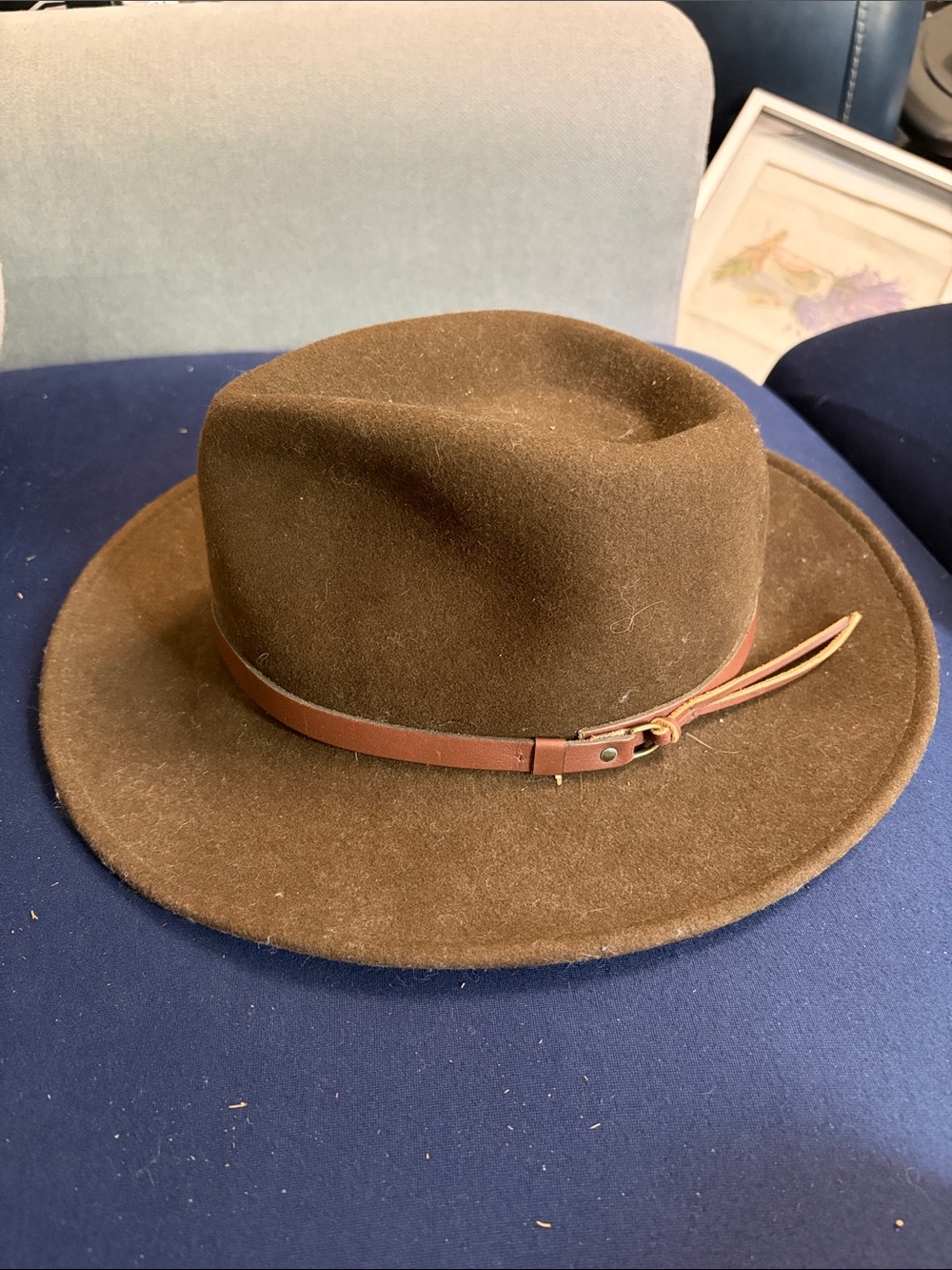 Dorfman Pacific Men's Brown Wool Felt Ranch Hat with Leather Band